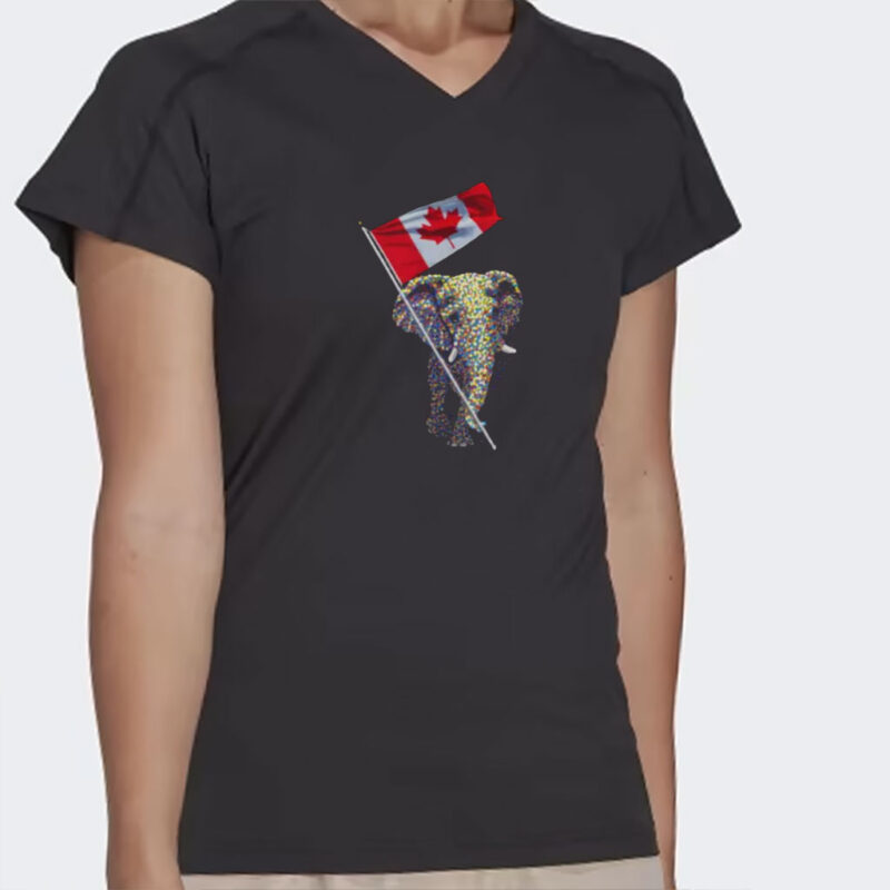 Baby Elephant with the Canadian Flag Shirt