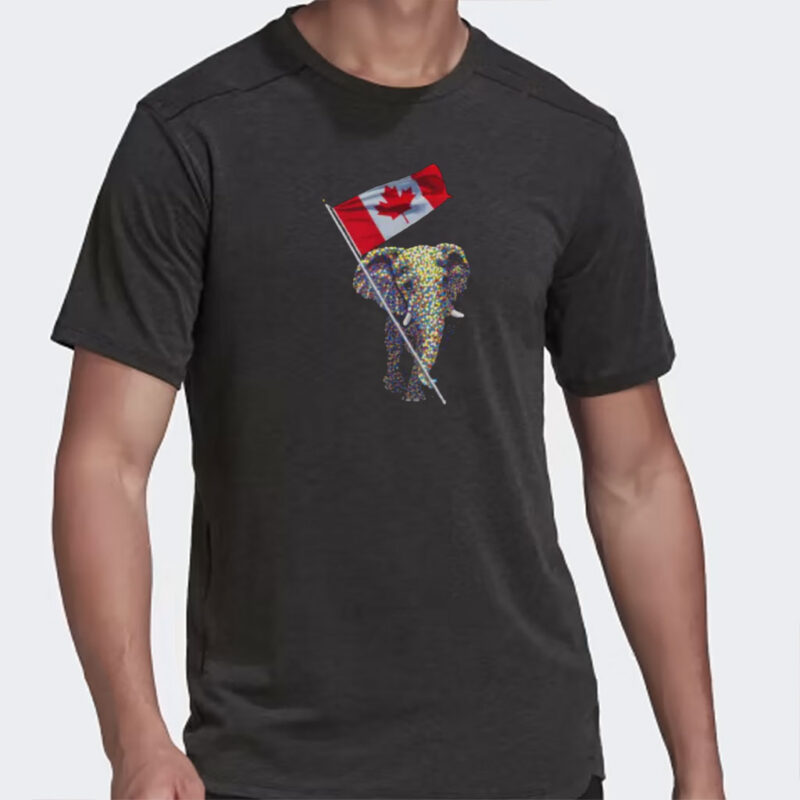 Baby Elephant with the Canadian Flag Shirt
