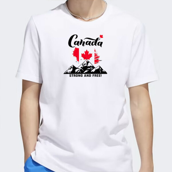 Canada strong and free mountain bag flag shirt