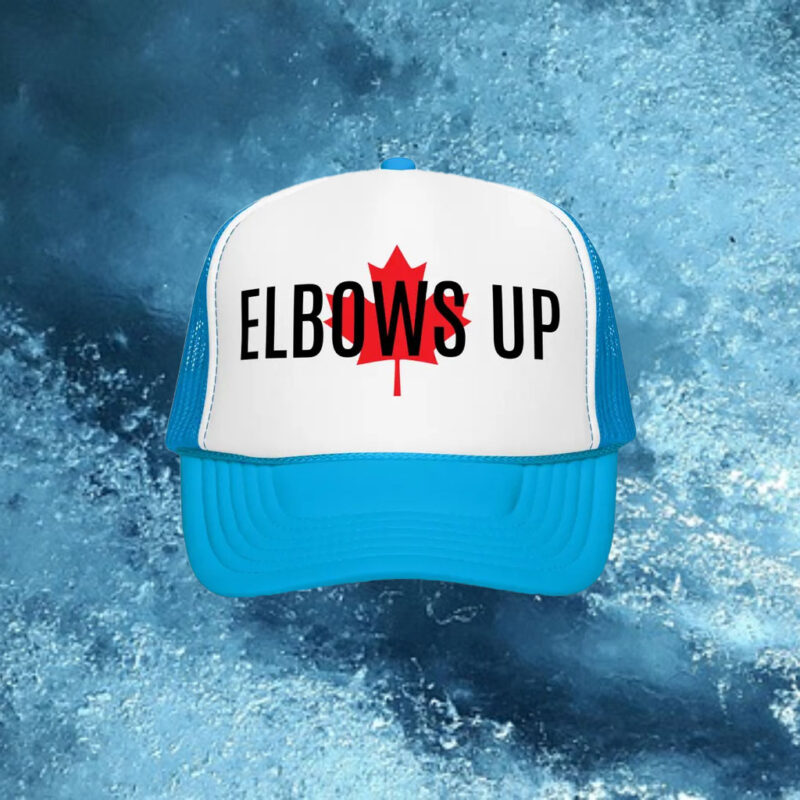 ELBOWS UP CANADA, Canada Proud Hockey Quote Patriotic Hat