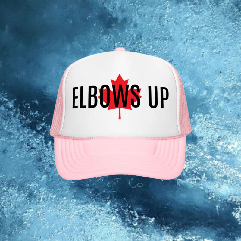 ELBOWS UP CANADA, Canada Proud Hockey Quote Patriotic Hat