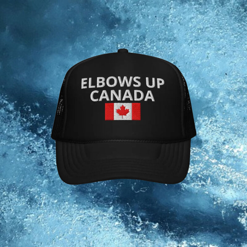 ELBOWS UP CANADA Hat – Hockey Quote Patriotic Trucker Cap