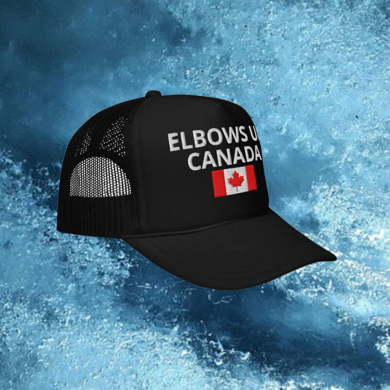ELBOWS UP CANADA Hat – Hockey Quote Patriotic Trucker Cap