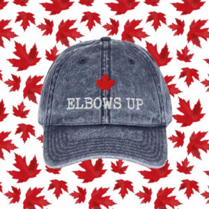 ELBOWS UP CANADA Vintage Cotton Twill Cap, Canada Proud Patriotic Hat