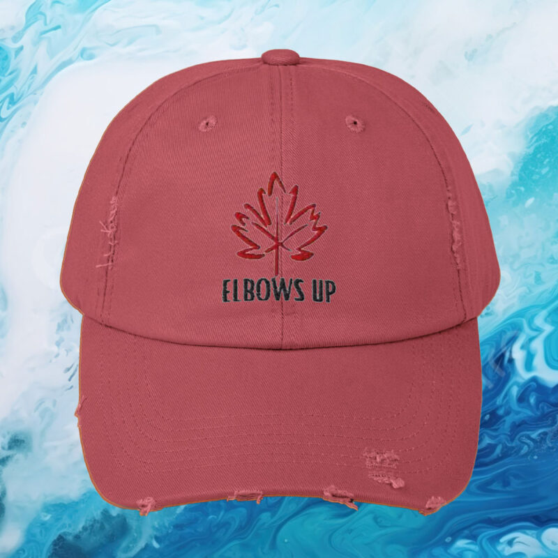 Elbows Up Baseball Hat, Canadian Pride Dad Hat, Adjustable Embroidered Hat