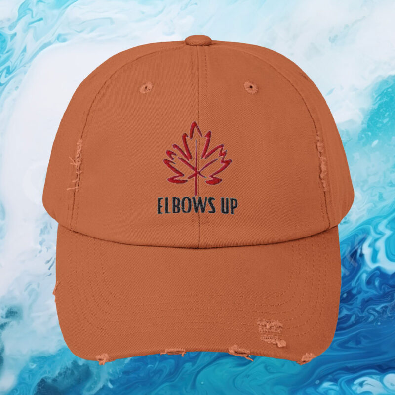Elbows Up Baseball Hat, Canadian Pride Dad Hat, Adjustable Embroidered Hat