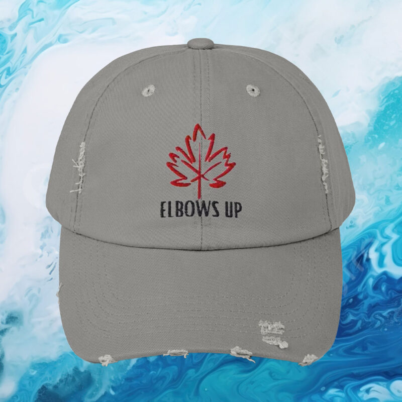 Elbows Up Baseball Hat, Canadian Pride Dad Hat, Adjustable Embroidered Hat
