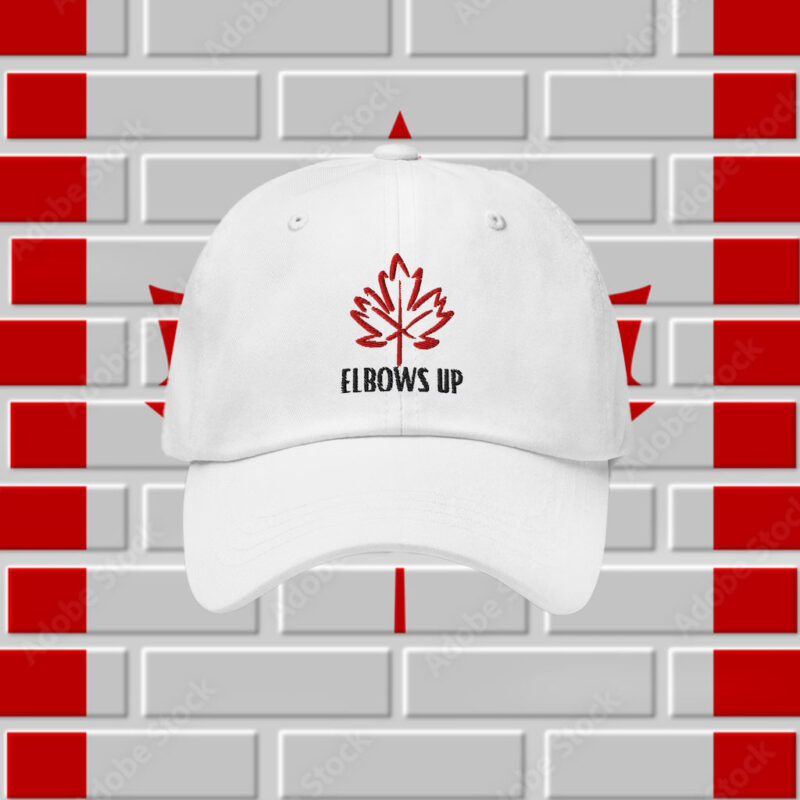 Elbows Up Baseball Hat, Canadian Pride Dad Hat, Maple Leaf Cap