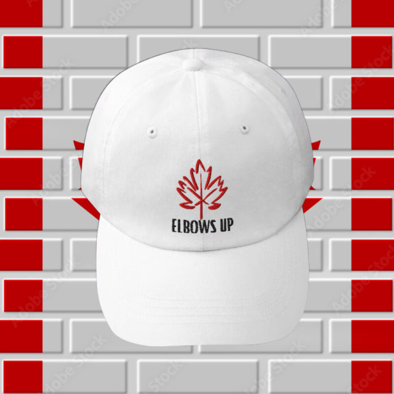 Elbows Up Baseball Hat, Canadian Pride Dad Hat, Maple Leaf Cap