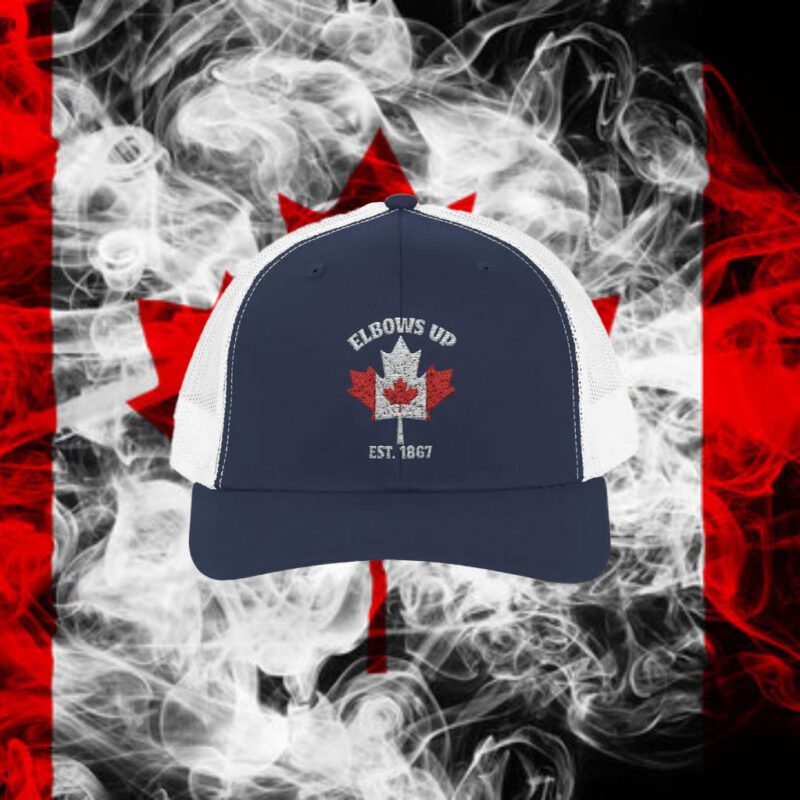 Elbows Up Canada Cap, Maple Leaf Canada Embroidered Hat, Gift For Canadians, Strong And Free Canadian Classic Cap