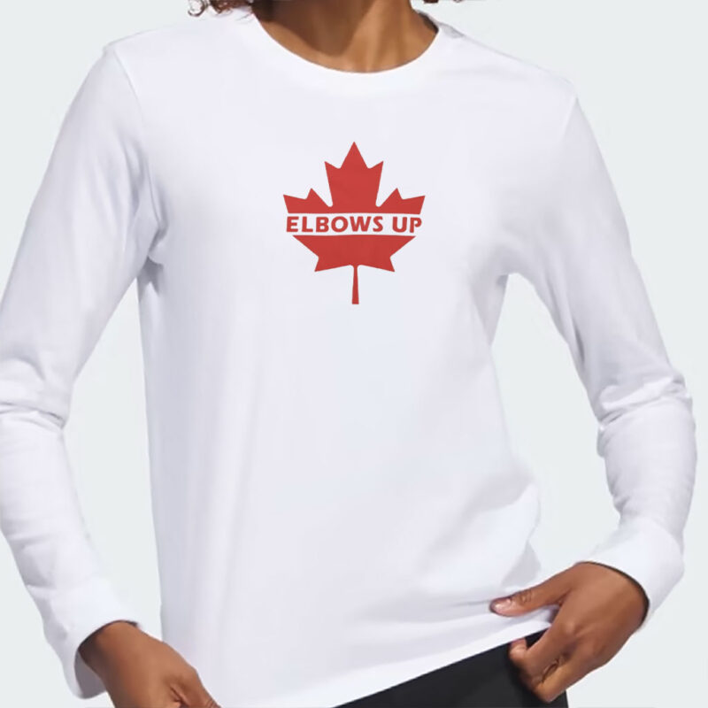 Elbows Up Canada, Defiant Red Maple Leaf, Anti-Tariff Pride, Canadian Resilience Classic T-Shirt