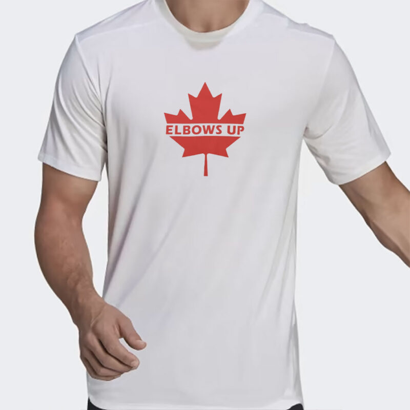 Elbows Up Canada, Defiant Red Maple Leaf, Anti-Tariff Pride, Canadian Resilience Classic T-Shirt