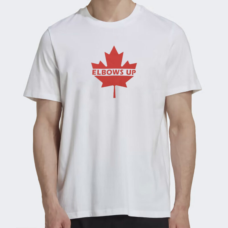 Elbows Up Canada, Defiant Red Maple Leaf, Anti-Tariff Pride, Canadian Resilience Classic T-Shirt