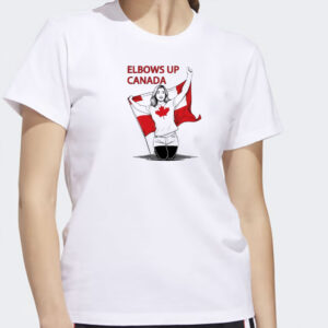 Elbows Up Canada Flag Energetic Line Art with Canadian Pride shirt