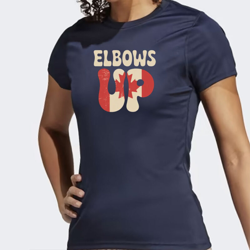 Elbows Up Canada Flag T-shirt, Funny Political Shirt