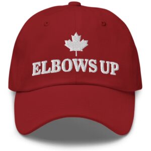 Elbows Up Canada Red Dad Hat