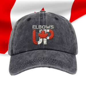 Elbows Up Canada Red Leaf Embroidered Hat, Vintage Baseball Hat