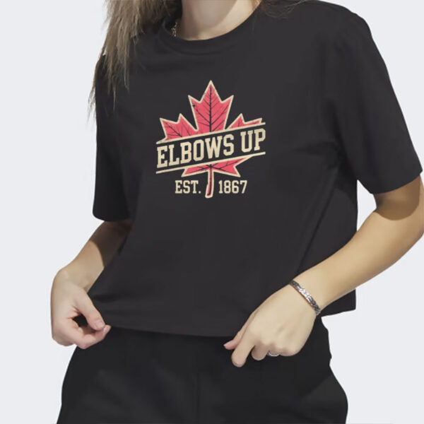 Elbows Up Canada T-Shirt, True North Strong and Free, Canadian Hockey Culture, Unisex Shirt