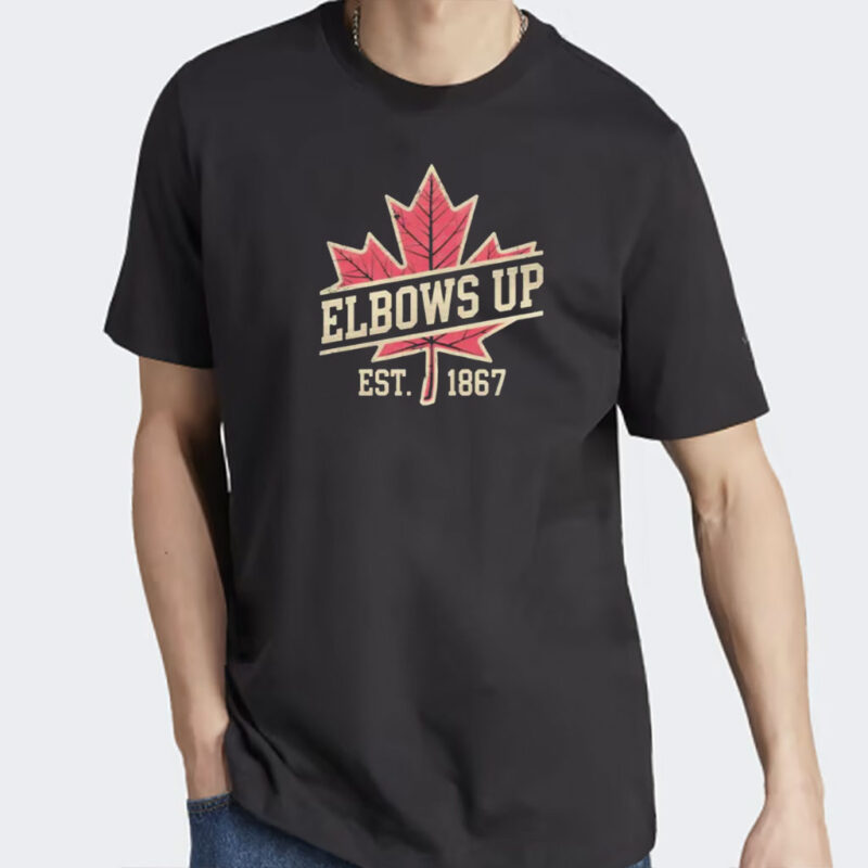 Elbows Up Canada T-Shirt, True North Strong and Free, Canadian Hockey Culture, Unisex Shirt