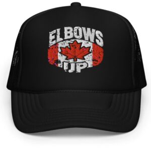 Elbows Up Canada Trucker Hat Vintage Distressed Canadian Pride Hat