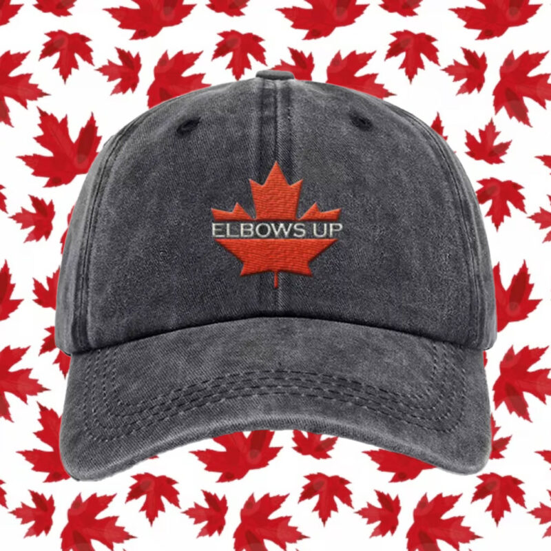 Elbows Up Embroidered Hat, Vintage Baseball Hat, Canadian Pride Anti Trump Cap,Washed Trucker Hats