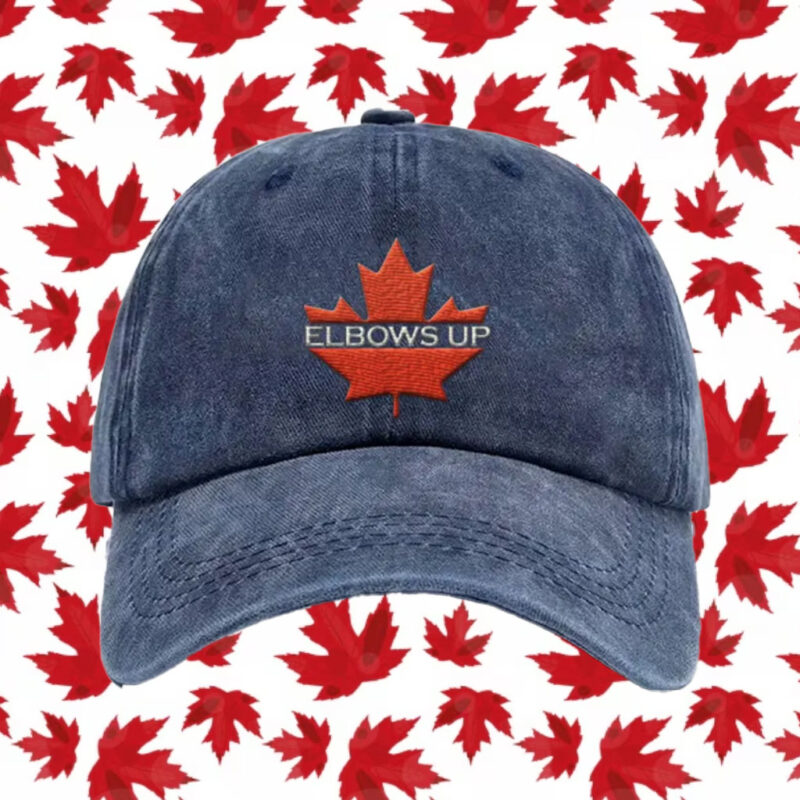 Elbows Up Embroidered Hat, Vintage Baseball Hat, Canadian Pride Anti Trump Cap,Washed Trucker Hats
