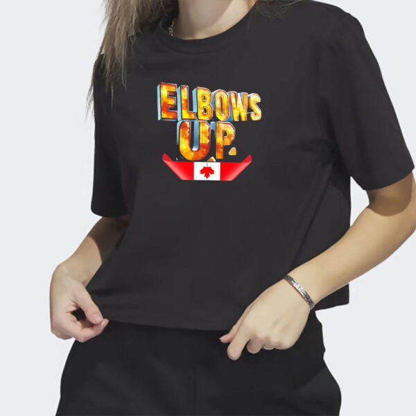 Elbows Up Fluorite Energy Canada Flag T-Shirt