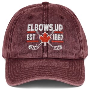 Elbows Up Hockey Canada Vintage Cap