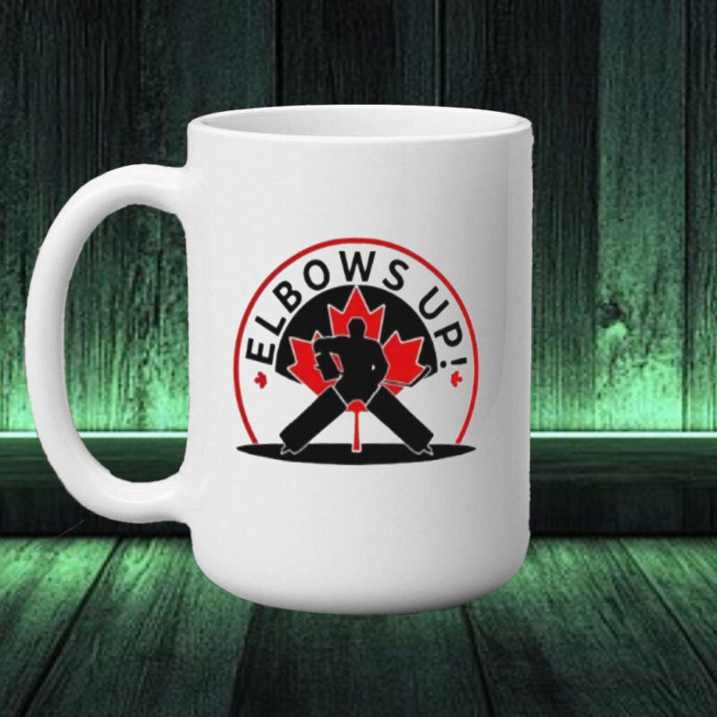 Elbows Up Hockey Maple leaf Canada Strong Mug