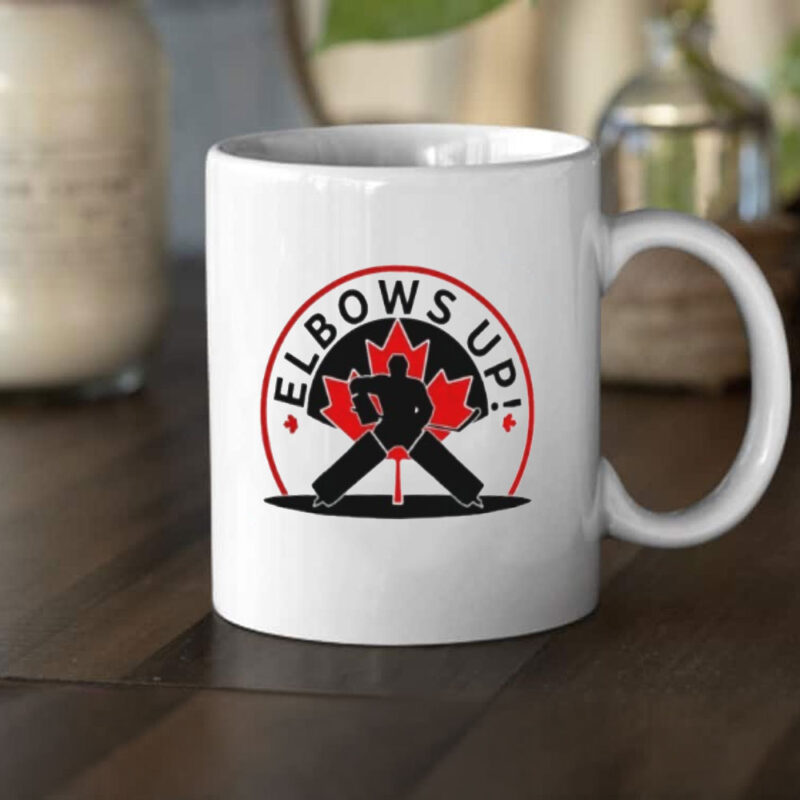 Elbows Up Hockey Maple leaf Canada Strong Mug