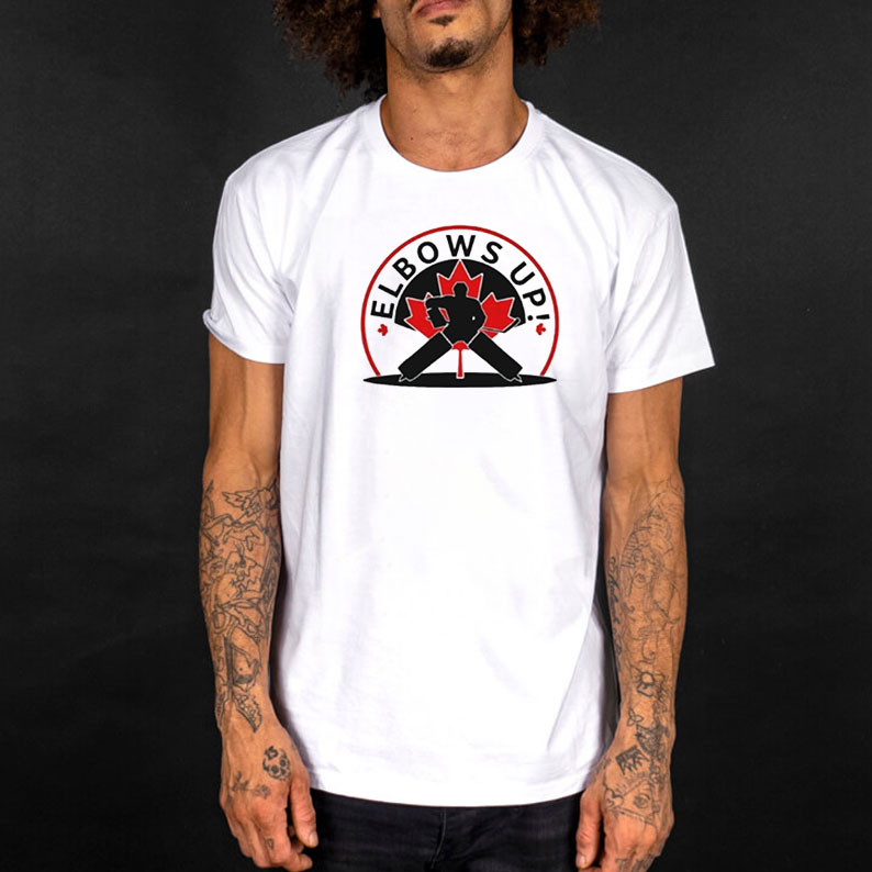 Elbows Up Hockey Maple leaf Canada Strong shirt