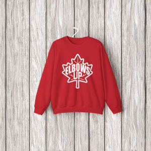 Elbows Up Maple Leaf Sweater - Comfy Canadian Shirt