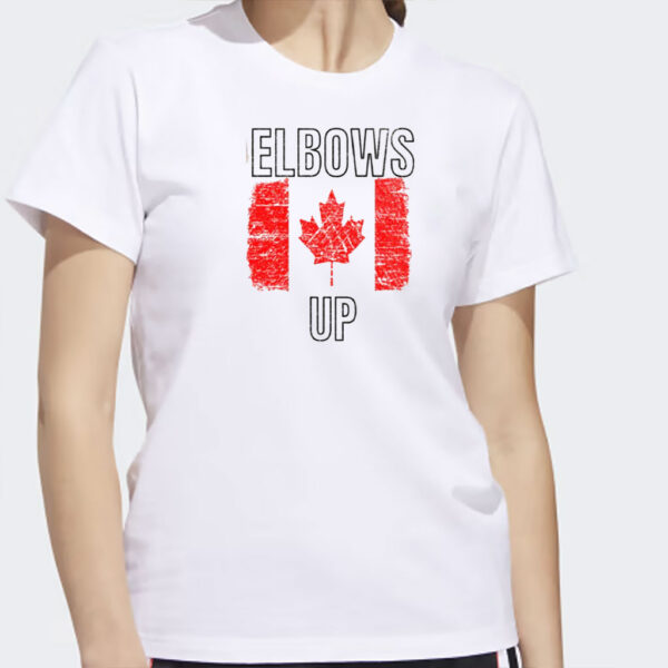 Elbows Up Shirt Canada Strong Political Statement Quote Tshirt, Political Satire Funny Protest Tariff Hockey T-shirt