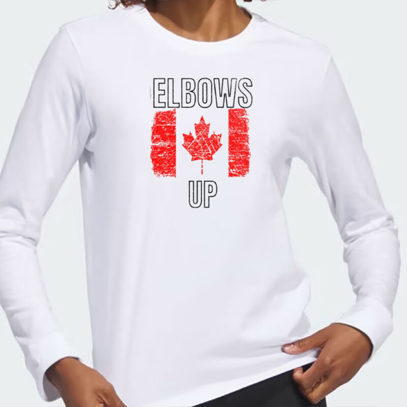 Elbows Up Shirt Canada Strong Political Statement Quote Tshirt, Political Satire Funny Protest Tariff Hockey T-shirt