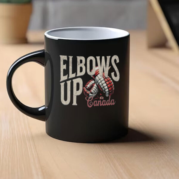 Elbows up Canada, Canadian Pride Vintage Hockey Gloves Graphic Mug