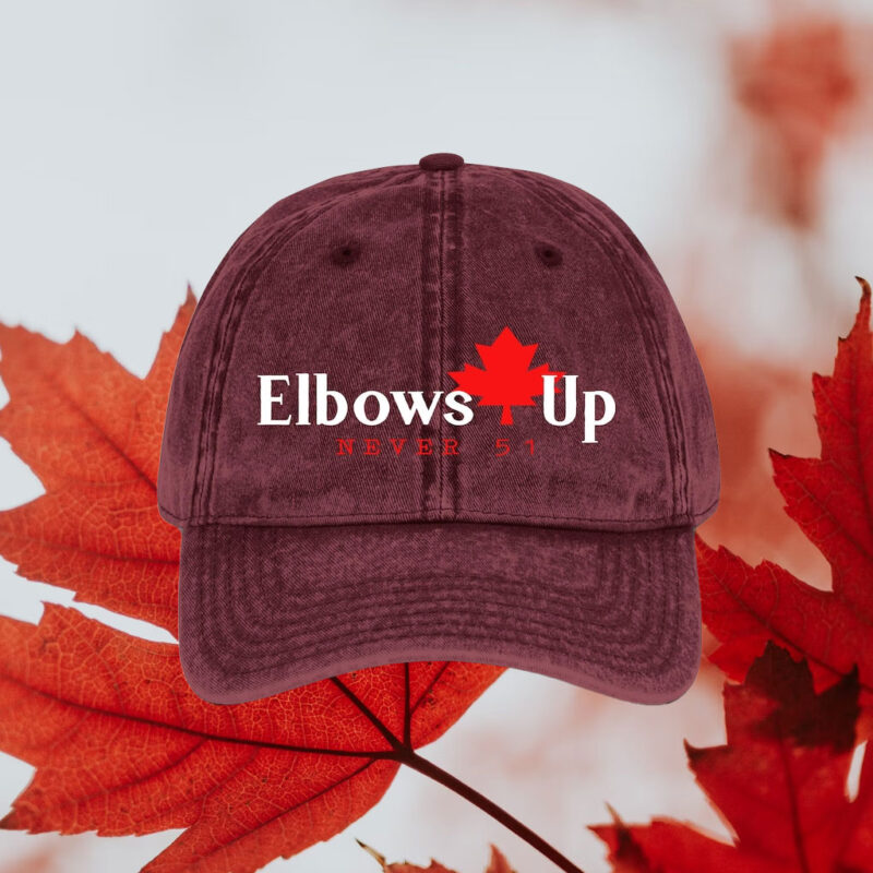 Elbows Up Canadian Corduroy 2025 Hat, embroidered true north subtle anti trump Hat