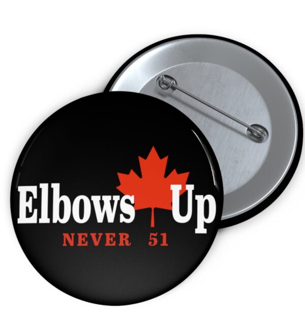 Elbows up Canada Never 51 Button