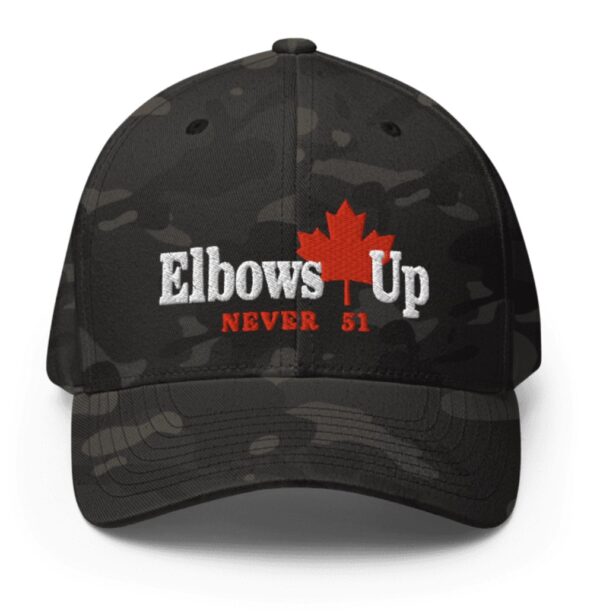 Elbows up Canada Never 51 Closed-Back Structured Cap