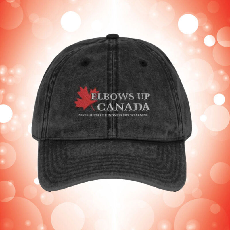 Elbows up Canada Vintage Cap Embroidery, Maple Leaf Canada Hat