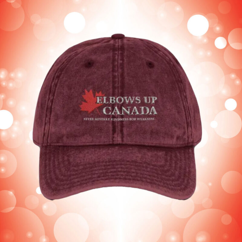 Elbows up Canada Vintage Cap Embroidery, Maple Leaf Canada Hat