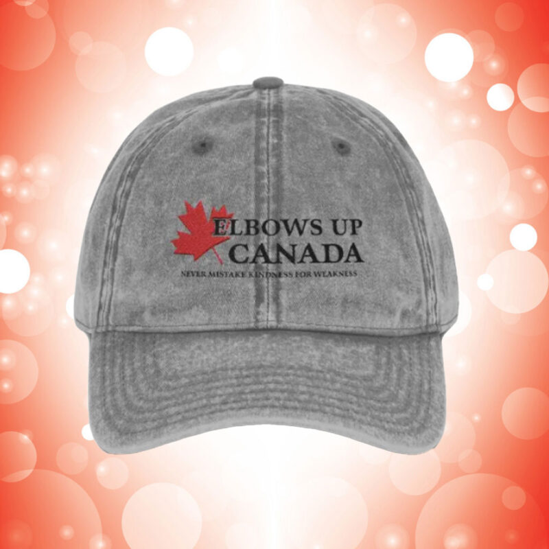 Elbows up Canada Vintage Cap Embroidery, Maple Leaf Canada Hat