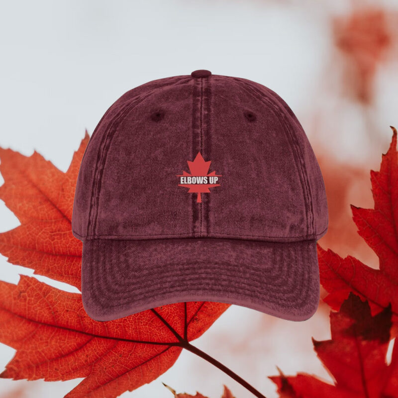 Elbows up Embroidered Hat, Vintage Hat, Canadian Pride Anti Trump Cap, Canadian Design, Canada Proud Patriotic Hats