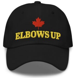 Gold Dark Elbows Up Canada Hat