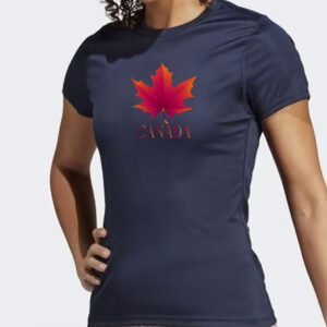 Maple Leaf And Letter CANADA Print T-Shirt