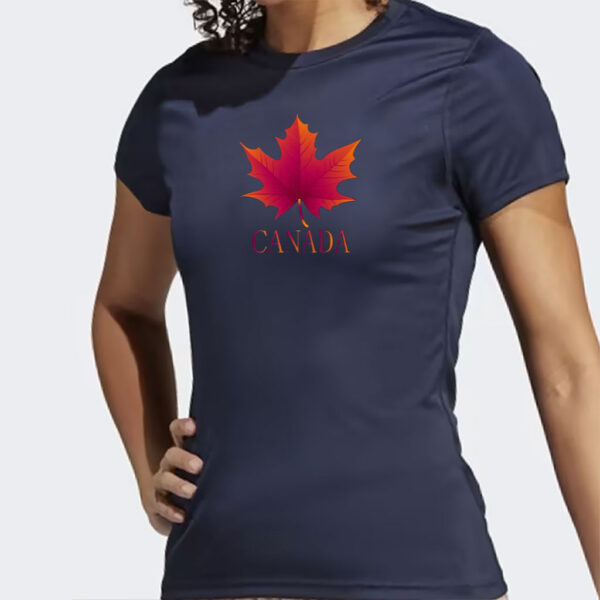Maple Leaf And Letter CANADA Print T-Shirt