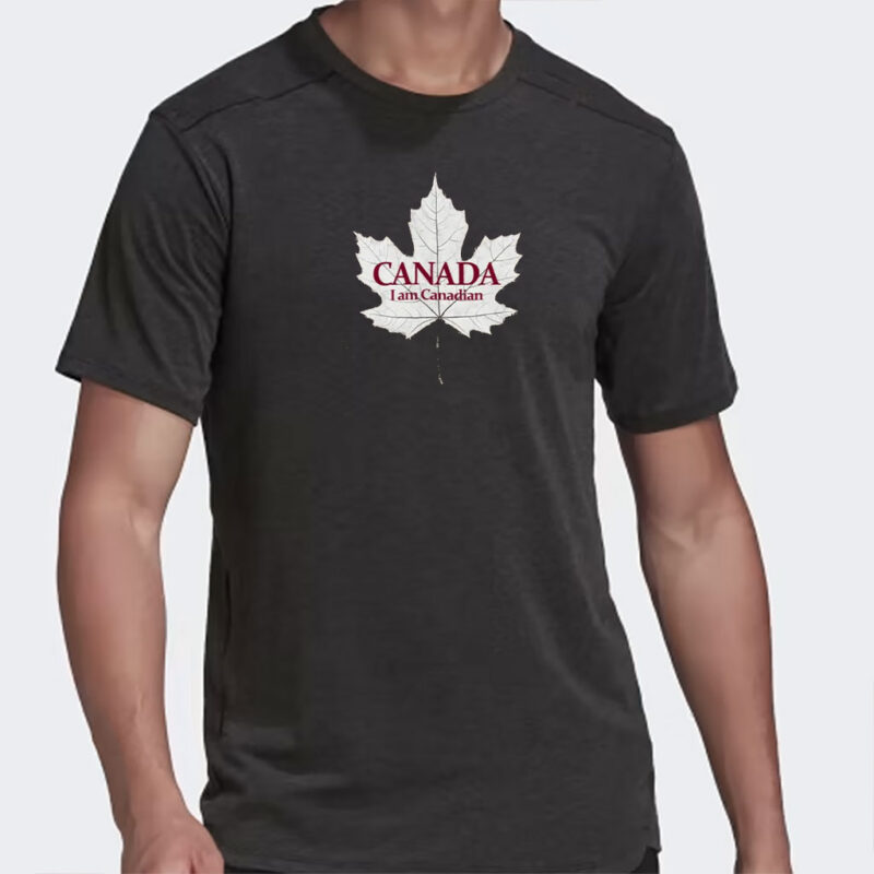 Maple Leaf I Am Canadian Print Shirt