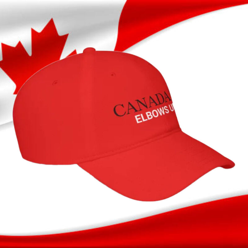 Patriotic Canada Elbows Up Low Profile Baseball Hat, Unique Canadian Flag Cap, Canada Pride - Elbows Up Hat