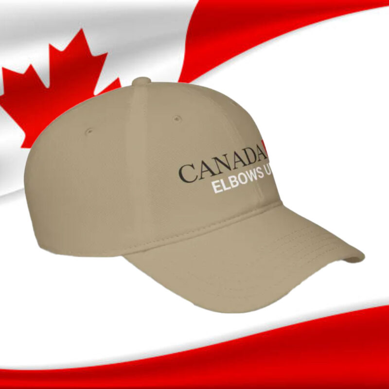 Patriotic Canada Elbows Up Low Profile Baseball Hat, Unique Canadian Flag Cap, Canada Pride - Elbows Up Hat