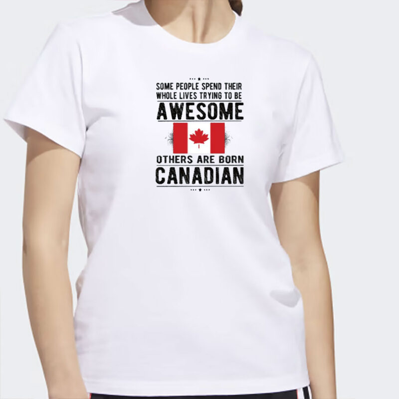 Proud Canadian Flag Canada Heritage Canadian Roots on Unisex T-Shirt