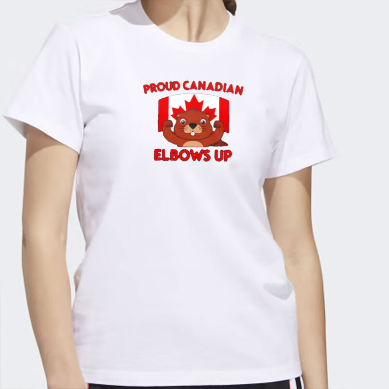 Proud Canadian elbows up beaver and Canada flag shirt, elbows up Canada Shirt